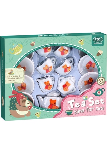 17 Parça Seramik Çay Seti 04803 Ayı Desenli