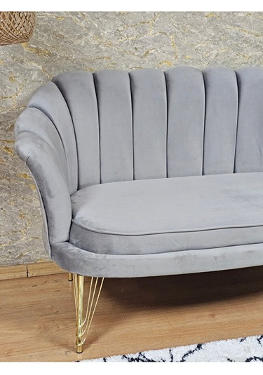 İkili İstiridye Gold Kaplama Telli Ayak Çay Seti Koltuk Tekli Ber Çok Renkli