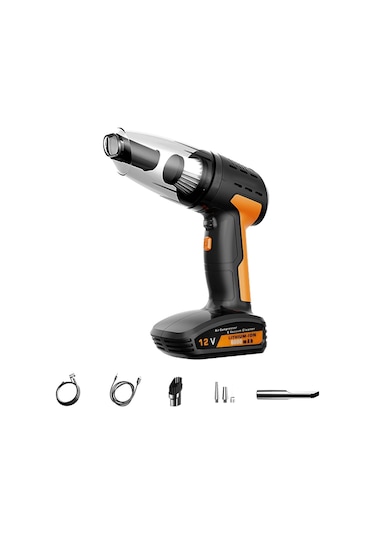 Hallow Çok Fonksiyonlu Akülü Şarj Yüksek Güç Araba Süpürgesi Sarı