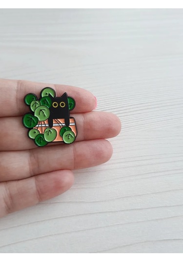 Proshik Siyah Kedi Broş Rozet 293476564 Siyah