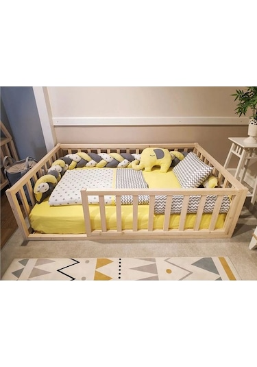 Trendy Montessori Doğal Bebek Ve Çocuk Karyolası 80 x 180
