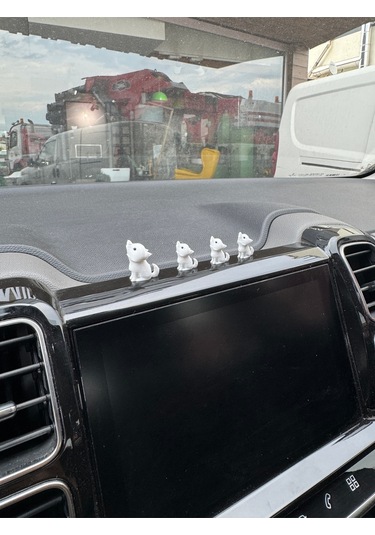 4 Parça Sevimli Kurt Ailesi Dikiz Aynası Süsü - Ayna Süsü Araba Süsü Torpido Süsü Oto Aksesuar