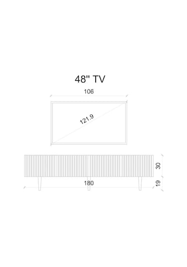 Capella Gri Mdf Country 4 Kapak Duvara Monte 180 Cm Tv Ünitesi