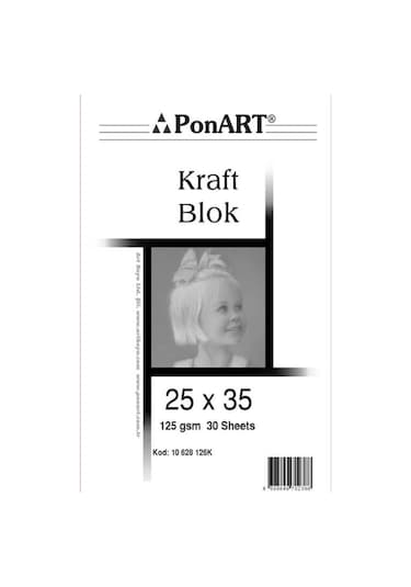 Ponart Kraft Blok Resim Defteri 125G 30 Yaprak 25X35 10 628 126