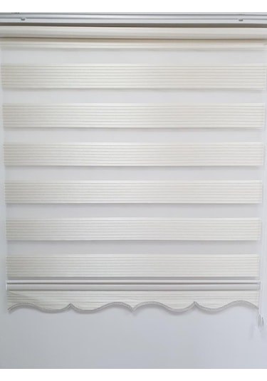 Bbb Geniş Pliseli Simli Zebra Stor Perde Mz296