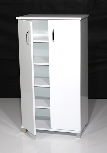 Mobilya Sarayı 2 Kapaklı Raflı Ayakkabılık Beyaz