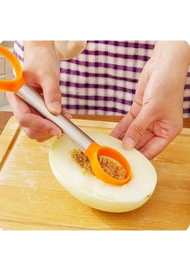 Elmpaly 2 Adet Yeşil Meyve Çekirdeği Çıkarıcı Kaşık - Kaymaz Tutuşlu Mutfak Aleti Yeşil