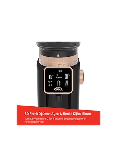 Arzum OK0044 Master nd Kahve Öğütücü 60 Öğütme Ayarlı Dijital Ekranlı