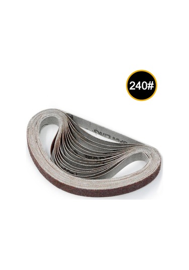 Lemestar 10 Adet 330x10mm Alüminyum Oksit Zımpara Kayışı - 240 Kum - Taşlama Ve Parlatma İçin