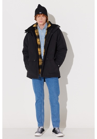 Lee Regular Fit Normal Kesim Kapüşonlu Siyah Parka Ceket L232220001 Siyah