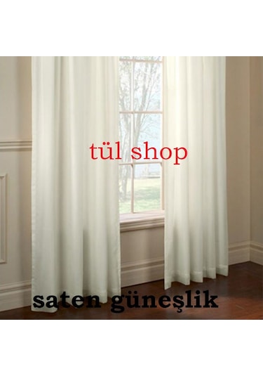 Güneşlik Saten Kalın Gramajlı Ütü İstemez Güneşlk Perde (402268212) Kırık Beyaz