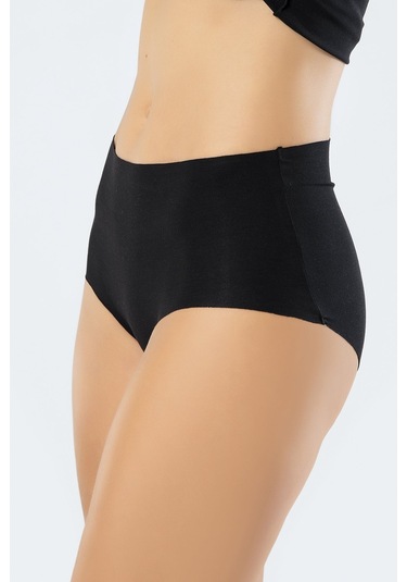 Türen Kadın Lazer Kesim Pamuklu Yüksek Bel Hipster Külot 911/siyah 001