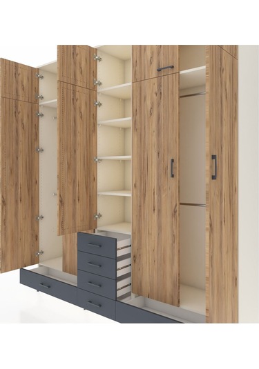 Hyperion Dolap 6 Raflı 6 Çekmeceli 4 Askılı 220x44x243 Aytaşı-çam/antrasit Atlas Çam/antrasıt Hyperion Dolap 6 Raflı 6 Çekmeceli 4 Askılı 220x44x243 Aytaşı-çam/antrasit Atlas Çam/antrasıt