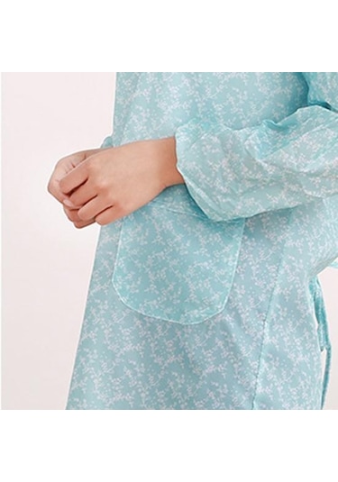 Pembe Temizleyici Ürünler Kadın Çiçek Su Geçirmez Uzun Kollu Mutfak Pişirme Pişirme Önlüğü Çalışma Önlüğü