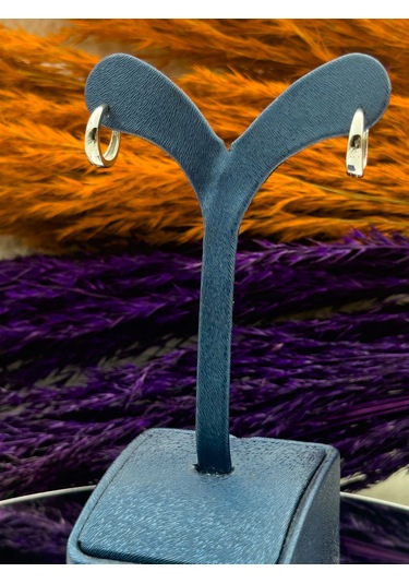 925 Ayar Gümüş Spor Düz Halka Modeli Trend Kadın Küpe Gümüş