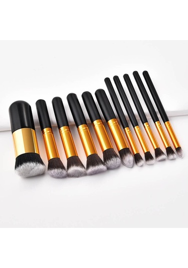 Mufunye 11 Adet Profesyonel Makyaj Fırçası Seti Yüz Fondöten Pudra Allık Göz Farı Makyaj Fırçaları Aracı