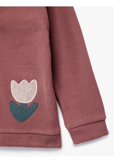 Koton Uzun Kollu V Yaka Çiçek Detaylı Hırka Mürdüm 6wmg10155ak Mor