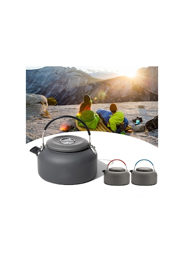 Monyee 0.8l Mavi Alüminyum Kampa Çay Kahve Kaynak Makinesi - Hafif Dış Mekan Kettle Mavi