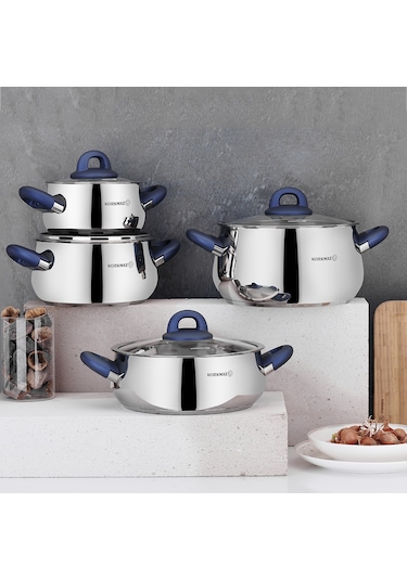 Korkmaz Bella Azura 8 Parça Tencere Seti