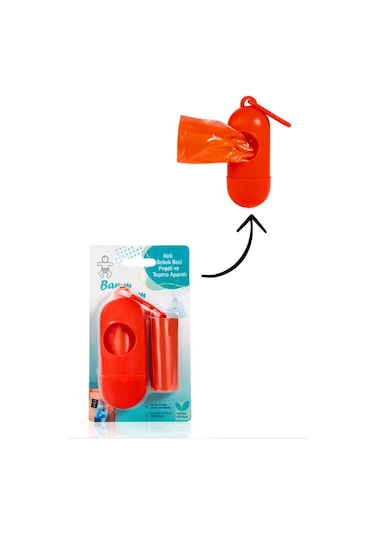 Bamm Bamm Çanta Boy Kirli Bebek Bezi Çöp Poşeti ve Taşıma Çantası (Kırmızı)