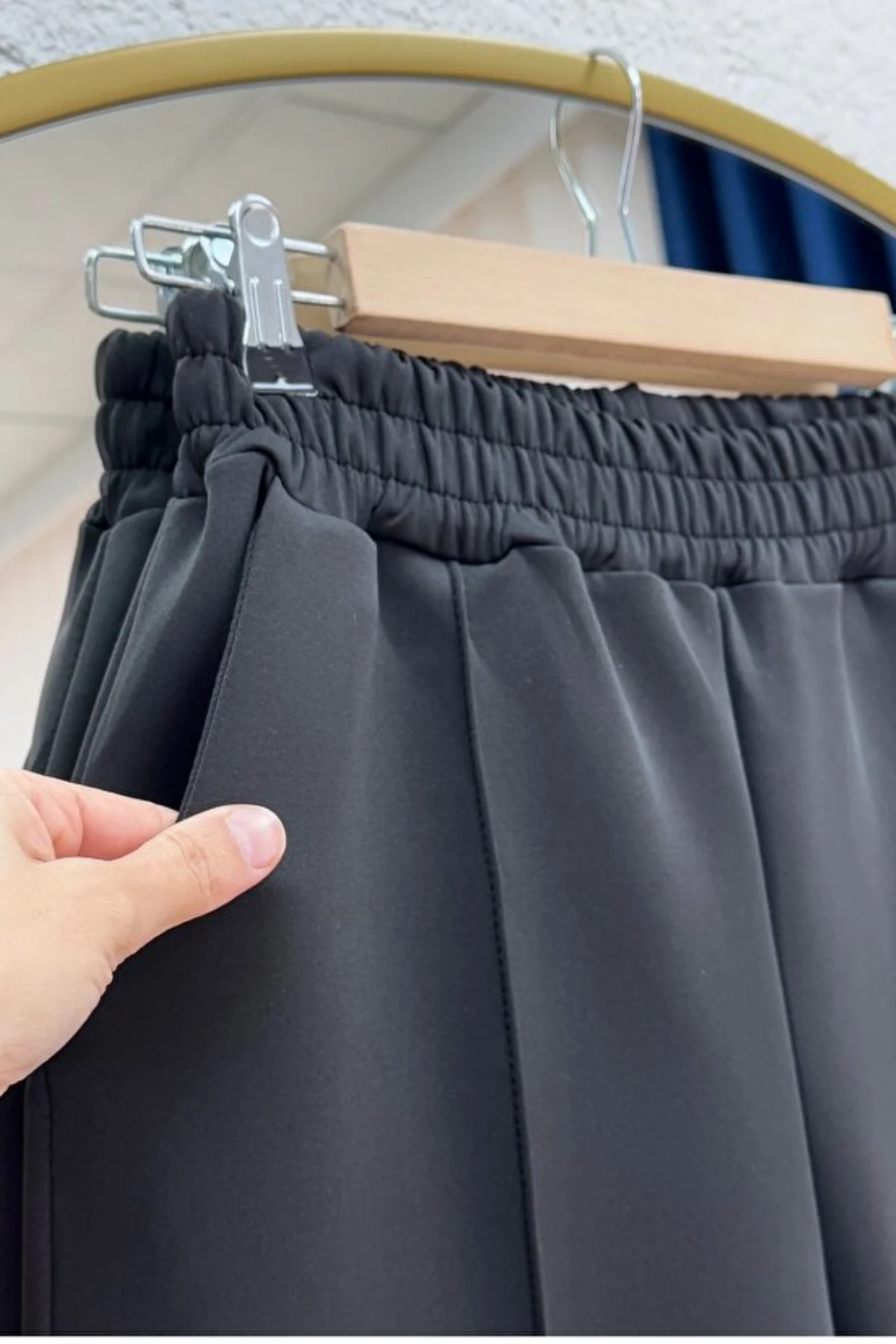Feville Kadın Siyah Çımalı Skuba Pantolon Siyah