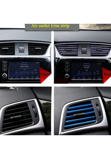 Meyzone Araç Içi Klima Izgara Hava Çıkış Dekoratif Şeritler Klima Şerit