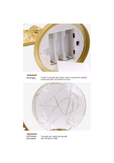 Soulader Işıklı Masa Dekorasyonu Yıldız Ve Ay Şekilli Metal Askılı Led Lamba Gece Işığı Gün Işığı