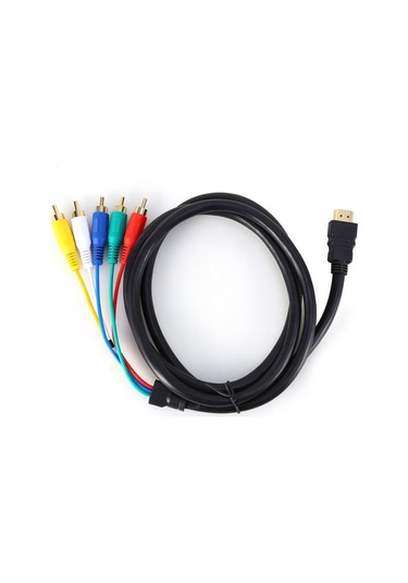 Lemestar Hdmı'den 5 Rca'ye Sinyal Dönüştürücü Kablosu 1.5m - Ev Elektronikleri İçin Renkli Video/audio Aktarımı - Siyah Stokta