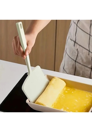 Elmpaly Siyah Yüksek Isıya Dayanıklı Yapışmaz Spatula - 230 C, Çizilmeye Karşı, Kolay Temizlik Siyah