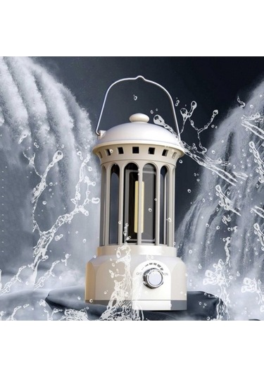 Dancemonkey Şarj Edilebilir Cob Kamp Işığı Retro Tarzı Çadır Asma Işık Fener Lambası Yürüyüş Akşam Partisi İçin, Boyut: L 001 Altın