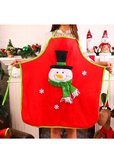 Yüksek Kaliteli Noel Noel Baba Önlüğü Pratik Mutfak Tedarikçisi Ev Temizliği Noel Kardan Adam Önlüğü