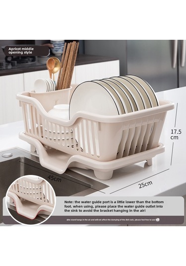 Geeroyoo Ev Kullanıma Tek Katlı Plastik Bulaşık Kurutma Rafı - Japon Tasarım, Orta Açık Süzme Özelliği, Mutfak Dolap Organizatörü Açık Turuncu Diğer