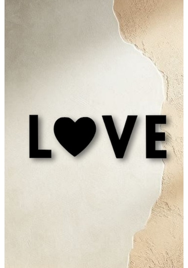 Love Yazılı Aşk Temalı 4'lü Duvar Dekoru Ahşap Tablo