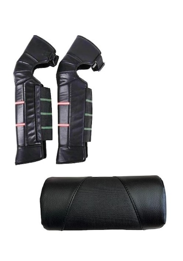 Bike Sky Diz & Bacak Koruma Deri Reflektörlü Dizlik + Kol Telefon Tutucu Çanta Siyah