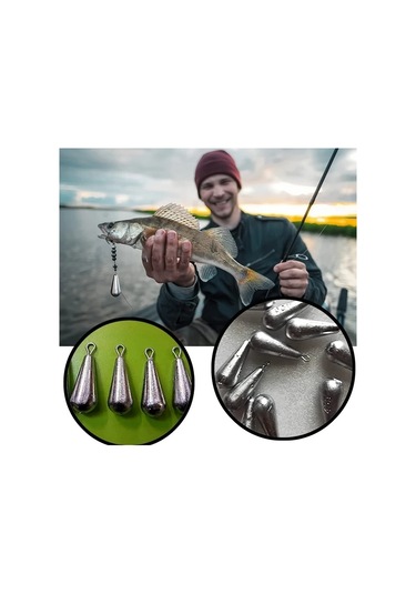 Topshop1 50g 10 Adet Kurşun Ağırlık Seti, Tatlı Ve Tuzlu Su Balıkçılığı İçin