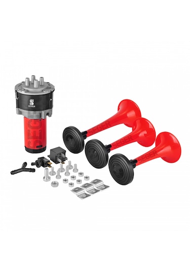 Seger 24 Volt Plastik 3 Borulu Kompresörlü Fala Fala Korna