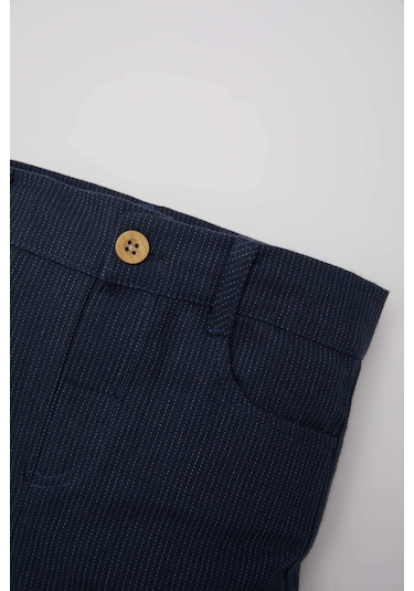 Defacto Erkek Bebek Çizgili Düz Paça Gabardin Pantolon B9254A524SPNV256 Lacivert