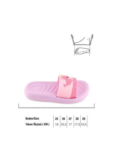 Gezer Yazlık Kız Çocuk Eva Banyo Havuz Plaj Terlik PEMBE