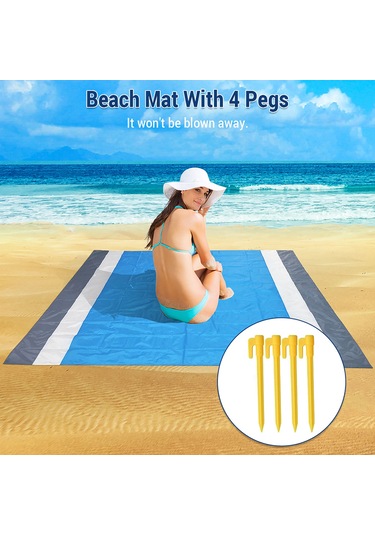 Shineyee 210x200cm Tpu Kaplı Dikişli Çadır Altı - Su Geçirmez, Katlanabilir, 4 Çivi İle Rüzgar Dayanıklı, Makine Yıkama Uygun, Gri-mavi-mavi Çok Renkli