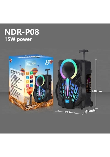 P-08 Bluetooth Hoparlör Kablosuz Tekerlekli Taşınabilir Kablosuz Speaker Toplantı Anfisi-133982