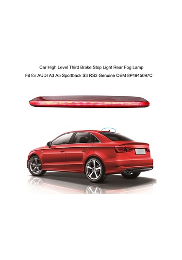 Xindoker Audi A3 4-kapı 2004-2013 Yüksek Konum Fren Lambası - Yüksek Parlak Kırmızı Işık, Kolay Kurulum, Uzun Ömürlü Abs Malzeme