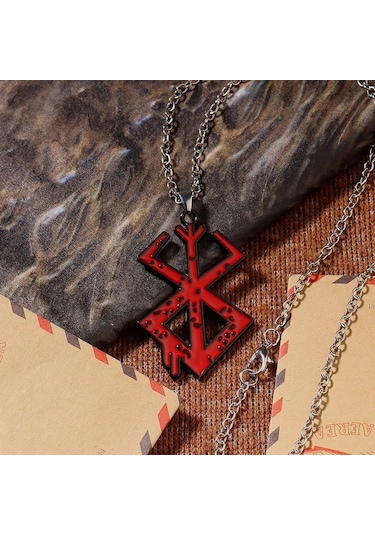Dükkan Design Berserk Animesi Siyah Logo Kolye Çok Renkli