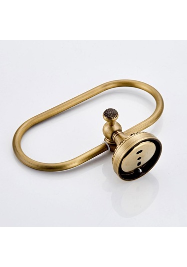 Homyl Vintage Banyo Depolama Rafı Oval Pirinç Havlu Kancası Bronz Bronz