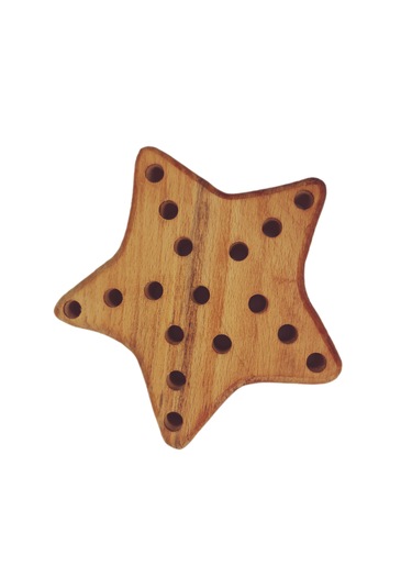 İp Geçirme Örme Oyunu Ahşap Yıldız