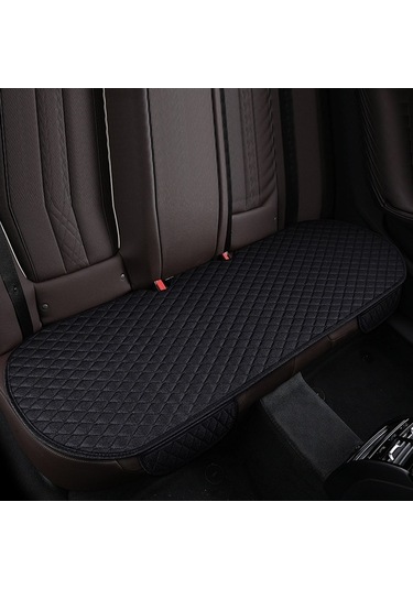 Novahub Kaymaz Dörtgen Keten Araba Koltuk Minderi, Renk: Siyah Arka Sıra Siyah Diğer