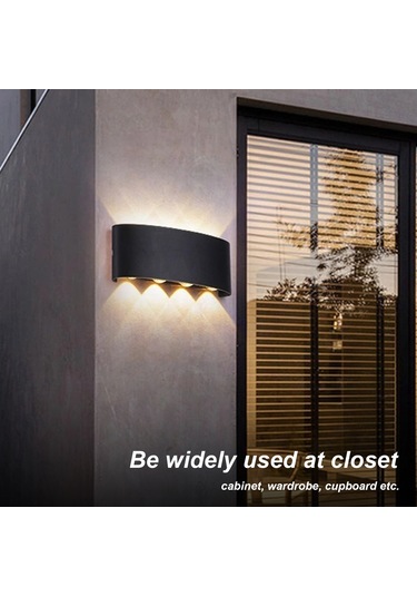 Skycity Siyah Ip65 Su Geçirmez 6 Adet Led Spot Işık, Koridor Ve Merdivenler İçin Isınak Beyaz, 6w 85-265v Duvar Aydınlatması Ilık Beyaz