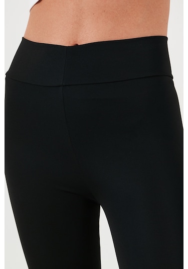 Lela Yüksek Bel Toparlayıcı Slim Fit Esnek Bayan Tayt 5865659 Siyah