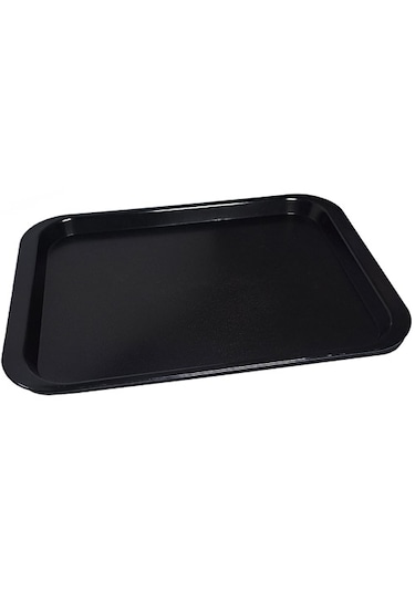 5 Adet Siyah Servis Tepsisi Fast Food Servis Tepsi 36x27cm