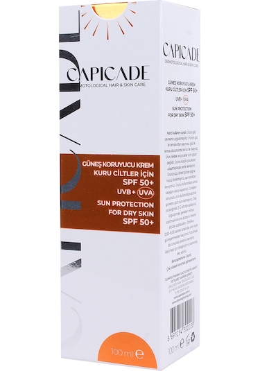 Capicade SPF 50+ Kuru Ciltler İçin Koruyucu Güneş Kremi 100 ML