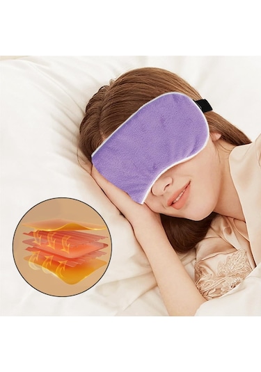 Lichen Elektrikli Isıtmalı Göz Maskesi, Usb Isıtıcı Göz Kapağı, Mavi